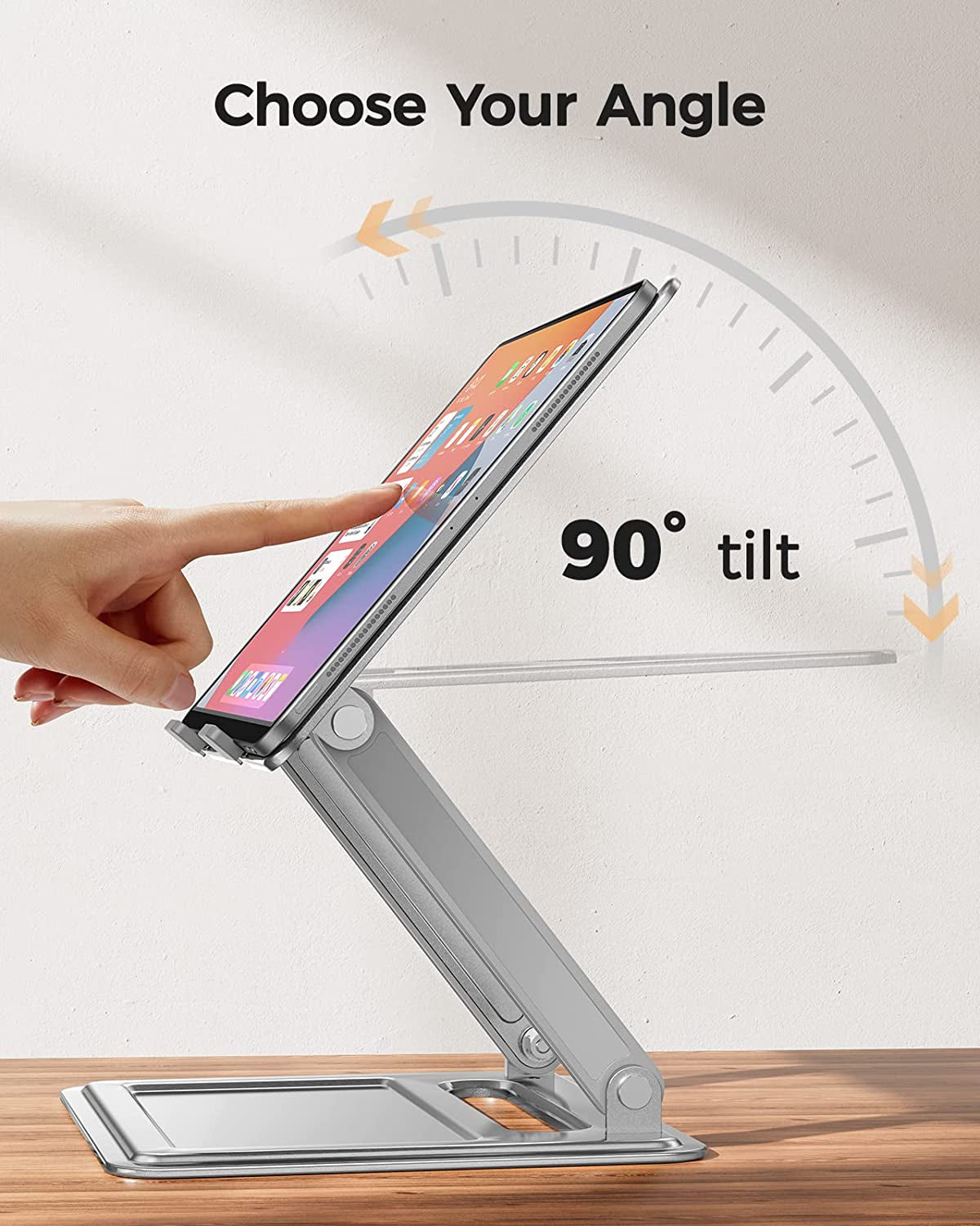 Adjustable Laptop Stand, Portable Riser for 17.3Inch Laptops, Adjustment for Desk, Holds up to 17.6Lbs Notebook - Sliver
