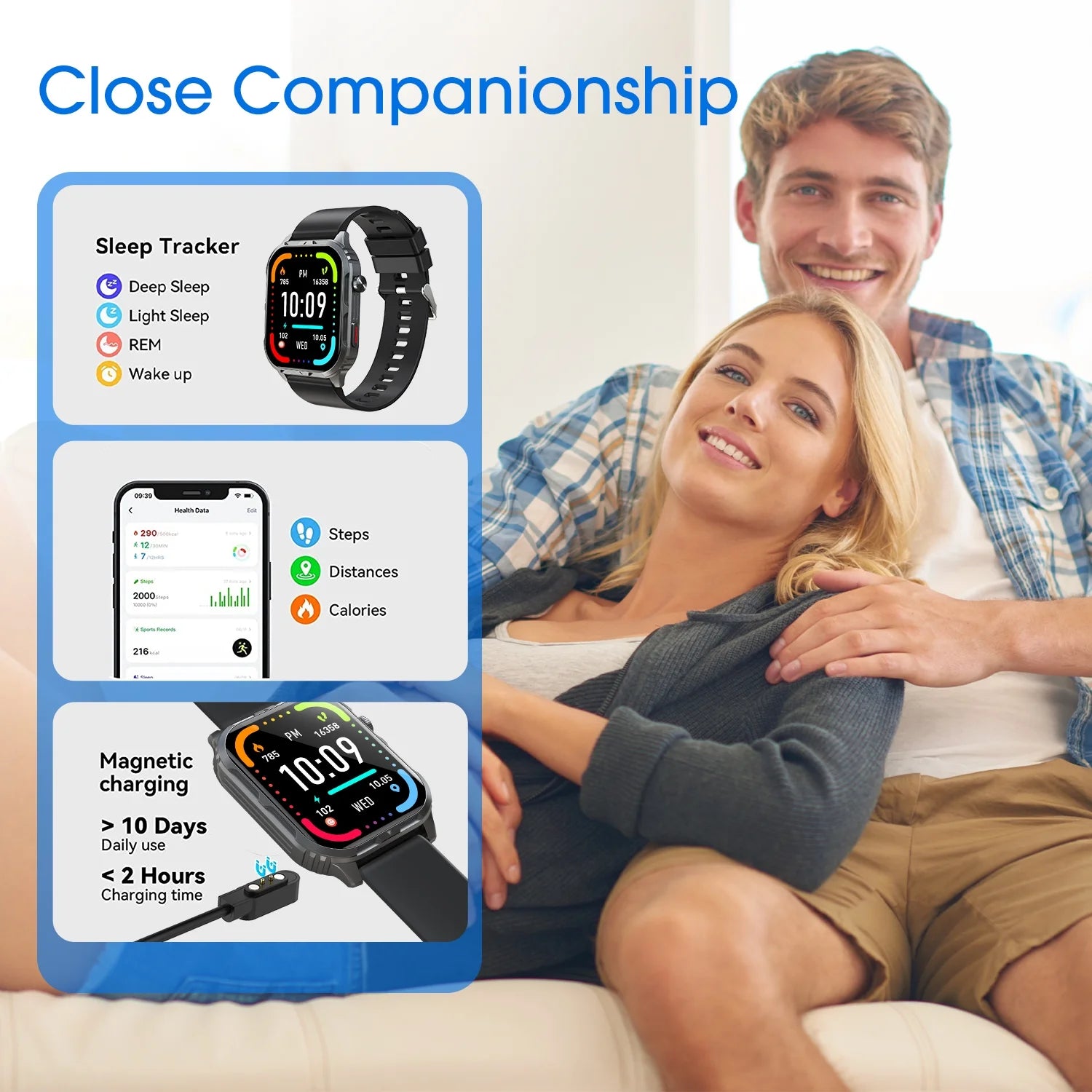 Smart Watch for Android and Iphone, H5 IP68 Waterproof Smartwatch for Women Men , Smart Watch with Bluetooth Call, Answer Make Calls , Black