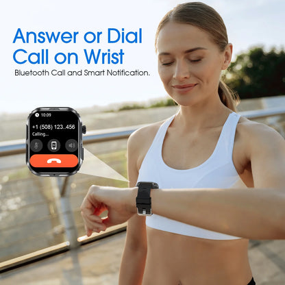 Smart Watch for Android and Iphone, H5 IP68 Waterproof Smartwatch for Women Men , Smart Watch with Bluetooth Call, Answer Make Calls , Black