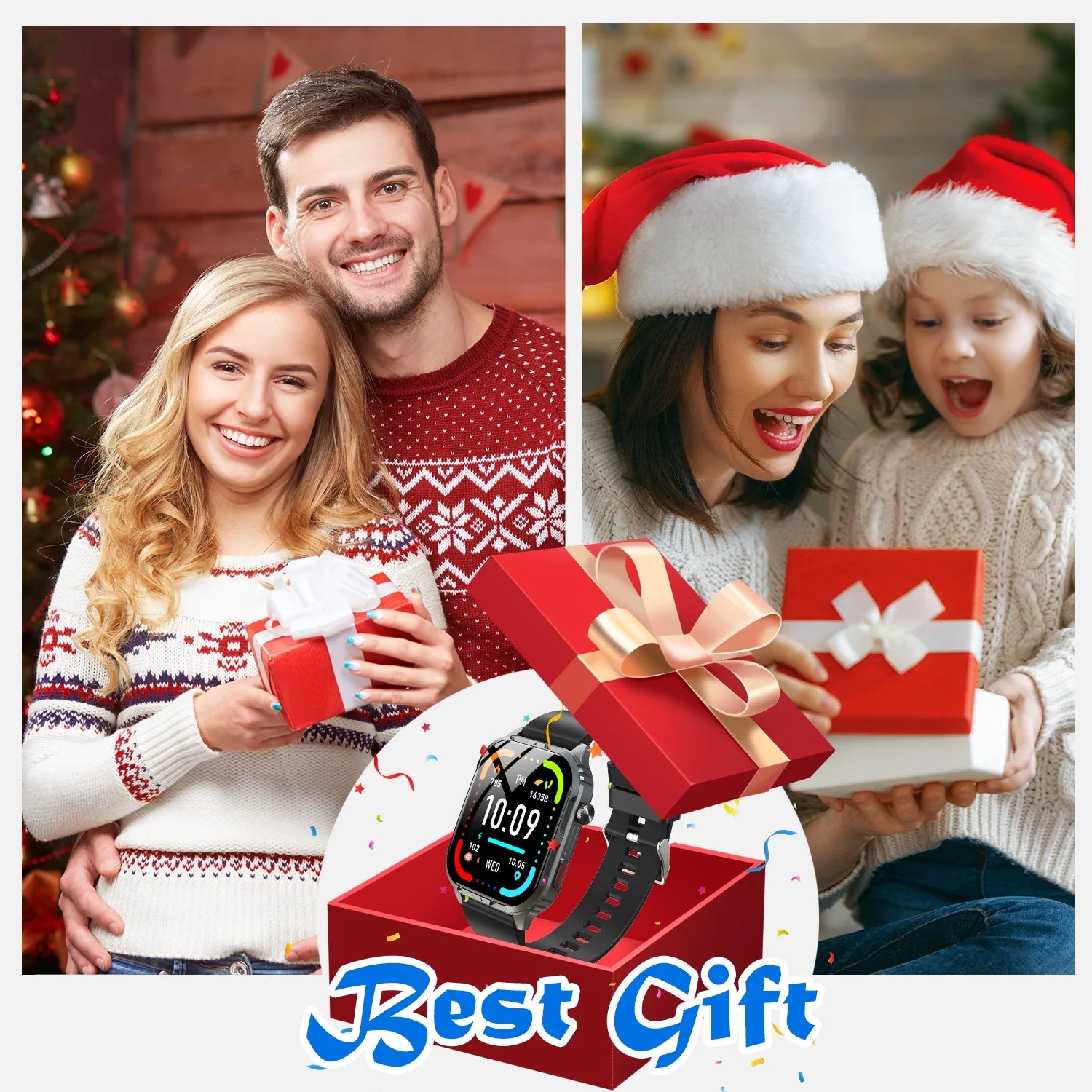 Smart Watch for Android and Iphone, H5 IP68 Waterproof Smartwatch for Women Men , Smart Watch with Bluetooth Call, Answer Make Calls , Black